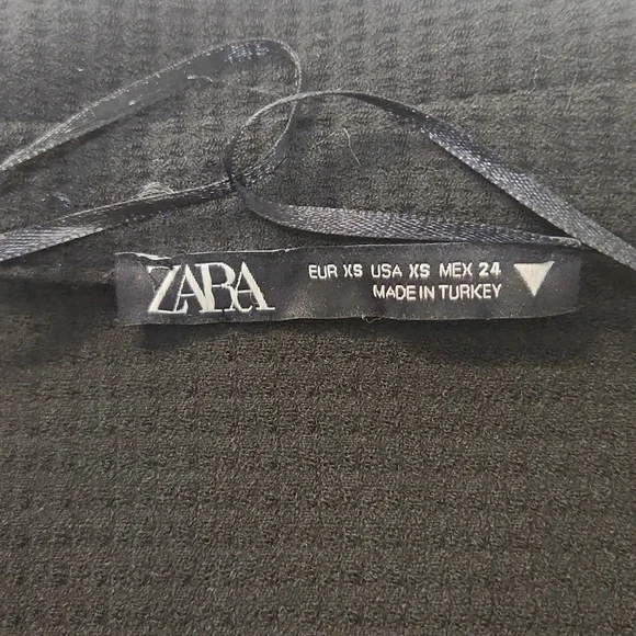 Zara Black Long Sleeve Crop Top, XS - Picture 7 of 7